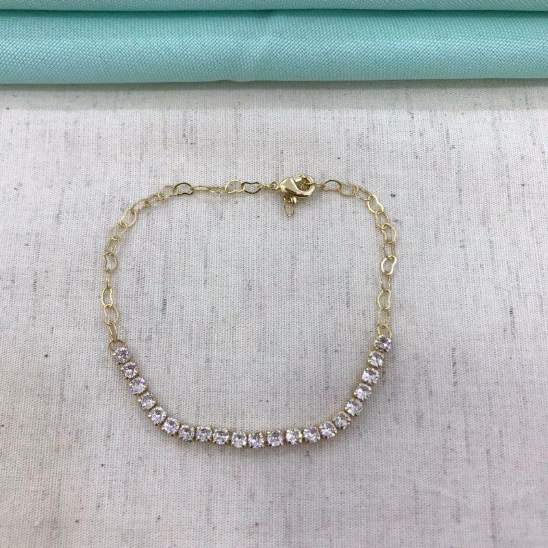 PULSEIRA RIVIERA CORAÇÃO BANHADO A OURO