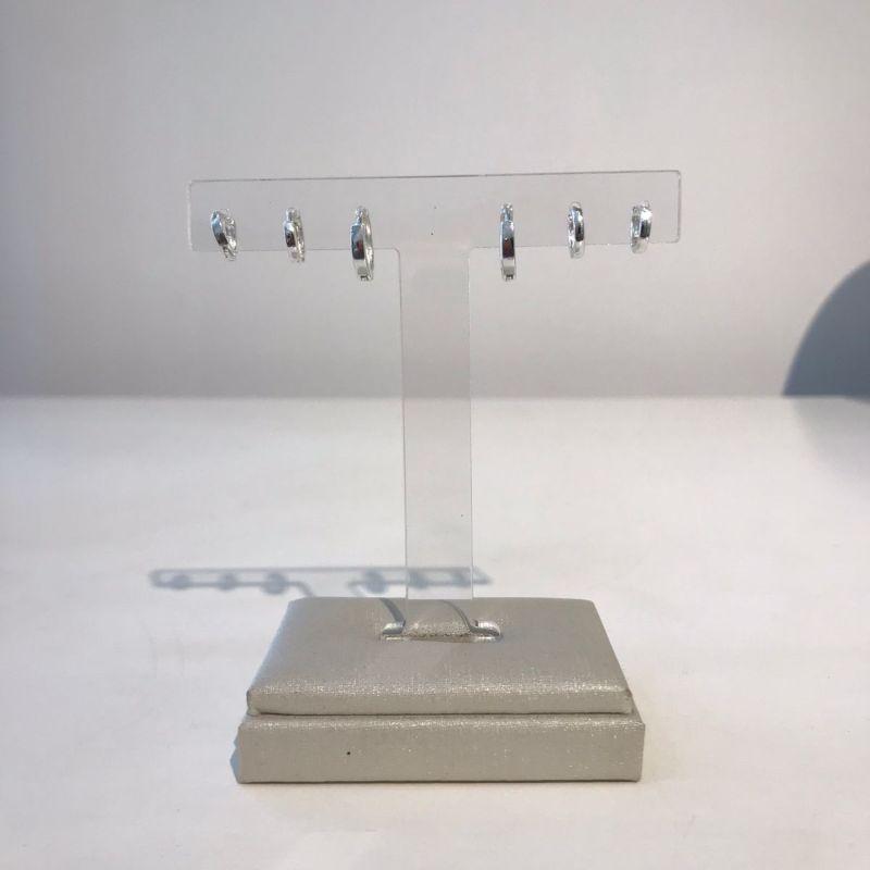 TRIO DE ARGOLA LISO BANHADO A PRATA