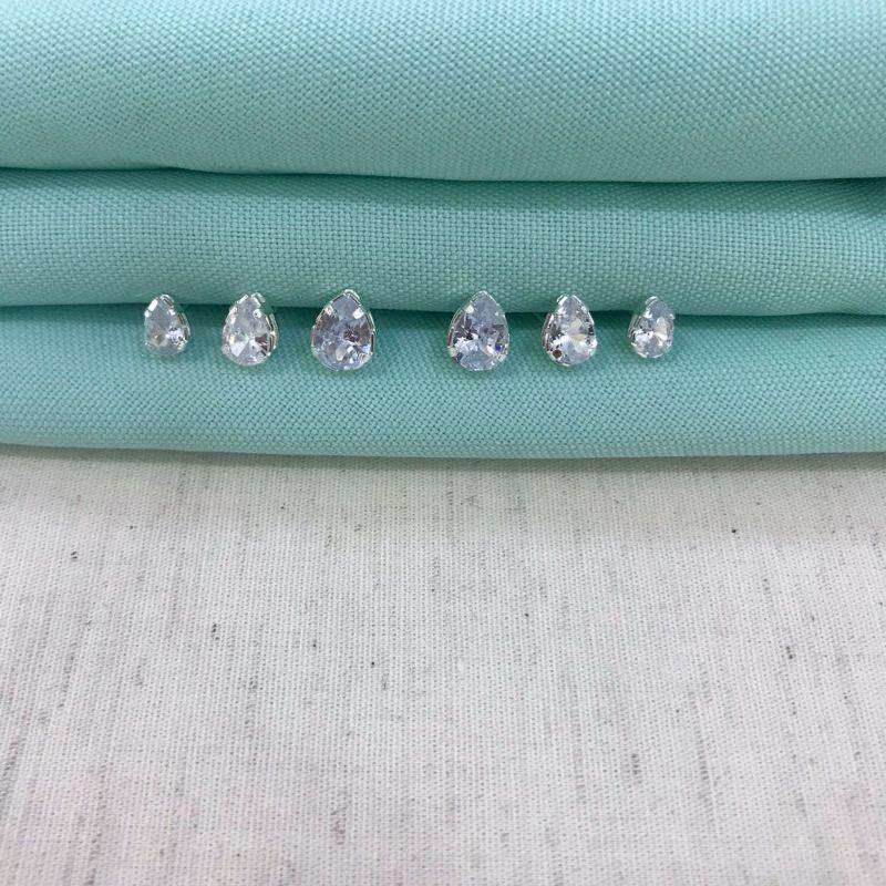 TRIO GOTA BANHADO A PRATA