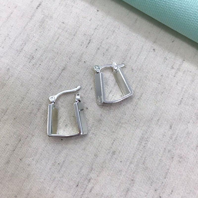 ARGOLA QUADRADA LARGA FECHO ITALIANO BANHADO A PRATA