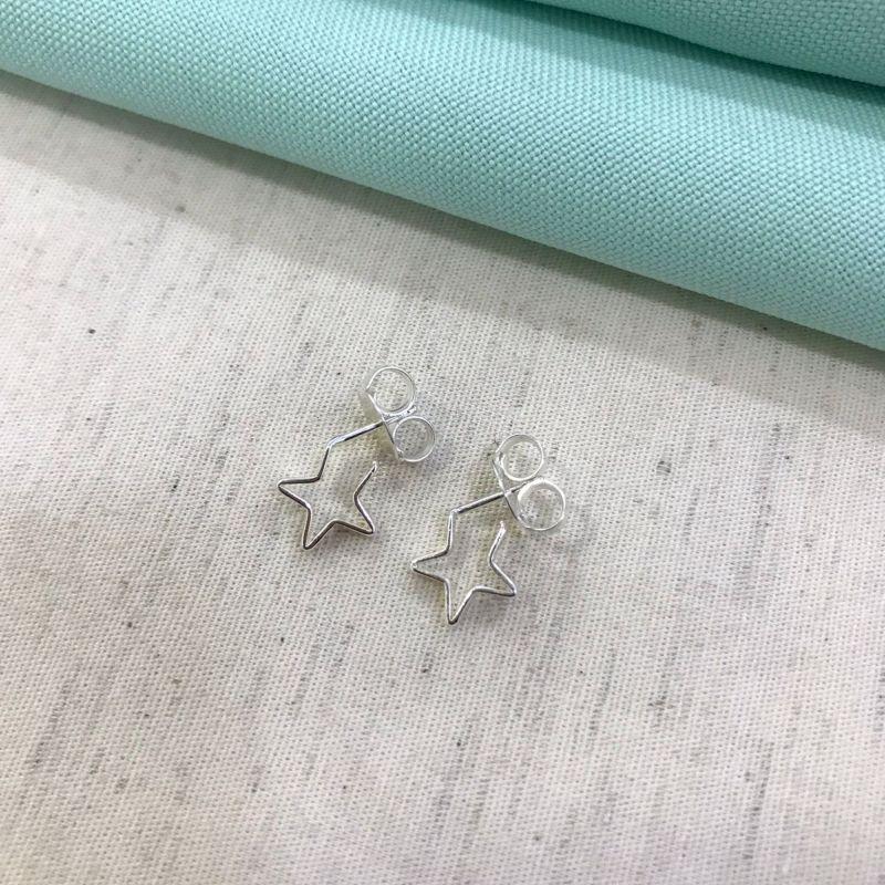 ARGOLINHA ESTRELA INFANTIL BANHADO A PRATA