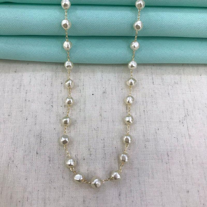 CHOKER PÉROLA ÁGUA DOCE BANHADO A OURO