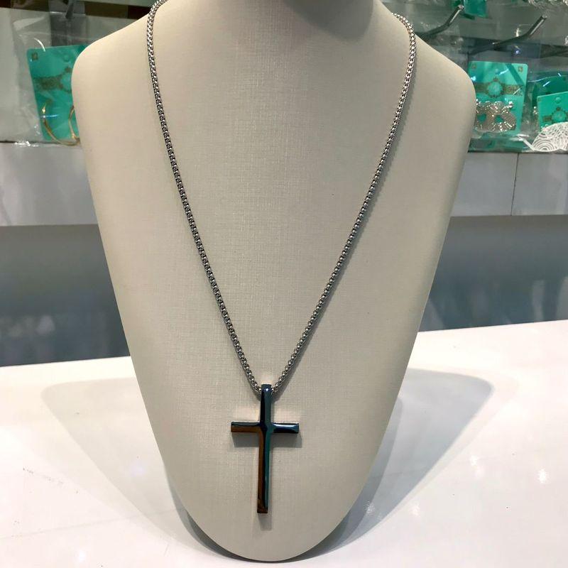 CORRENTE MALHA PORTUGUESA CRUZ MASCULINO AÇO INOX