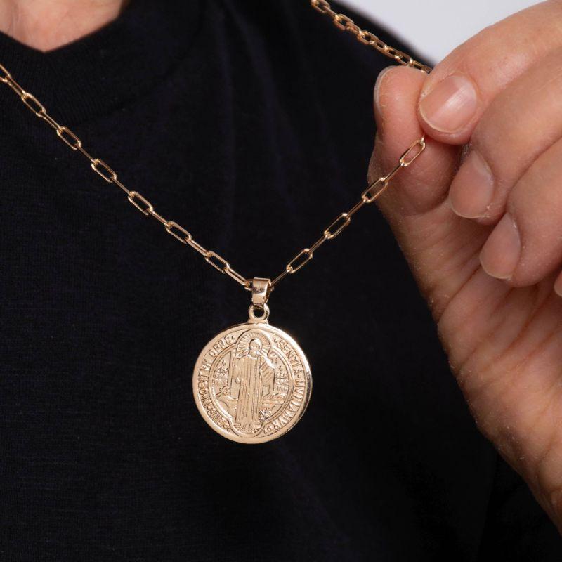 CORRENTE CARTIER SÃO BENTO MASCULINO BANHADO A OURO