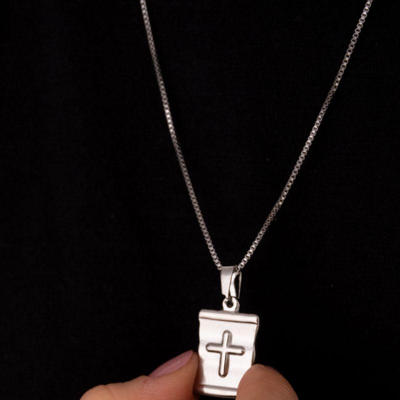 CORRENTE VENEZIANA MACULINO AÇO INOXIDÁVEL PRATA