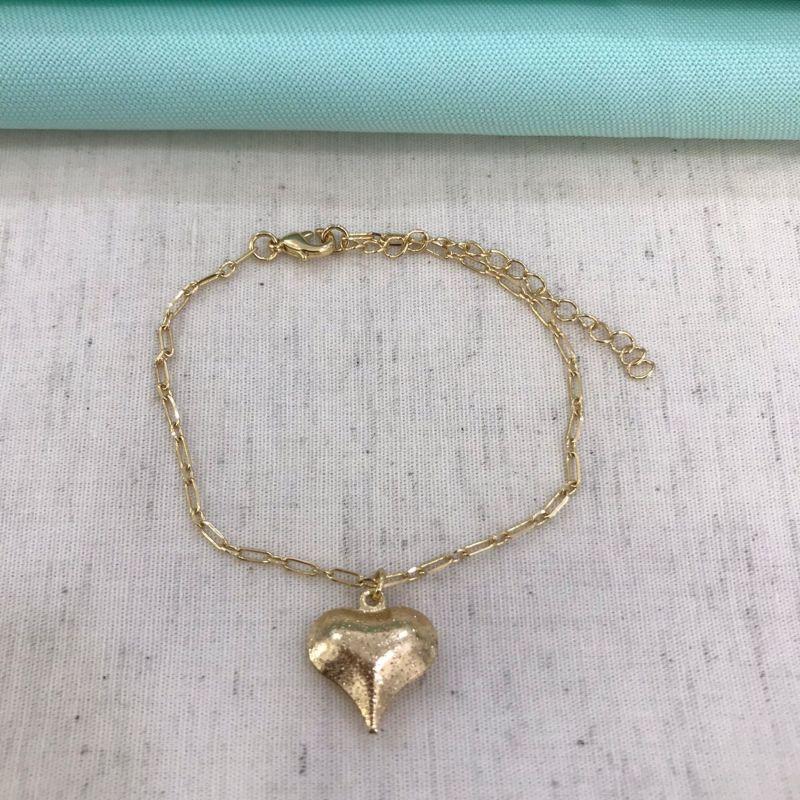 PULSEIRA CARTIER PINGENTE CORAÇÃO DIAMANTADO BANHADO A OURO