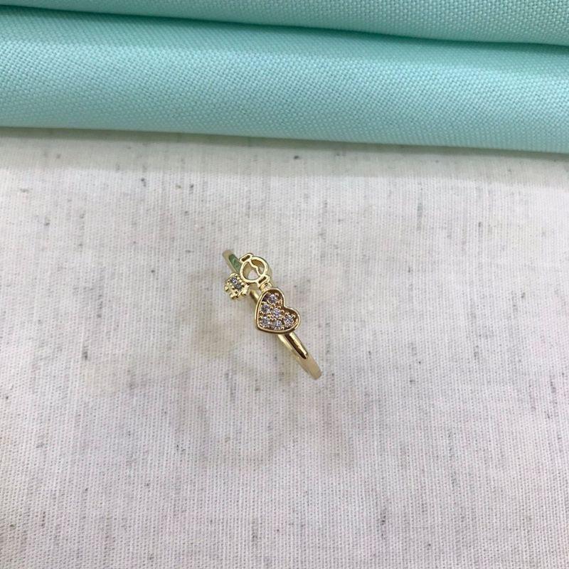 ANEL MENINA CORAÇÃO BANHADO A OURO