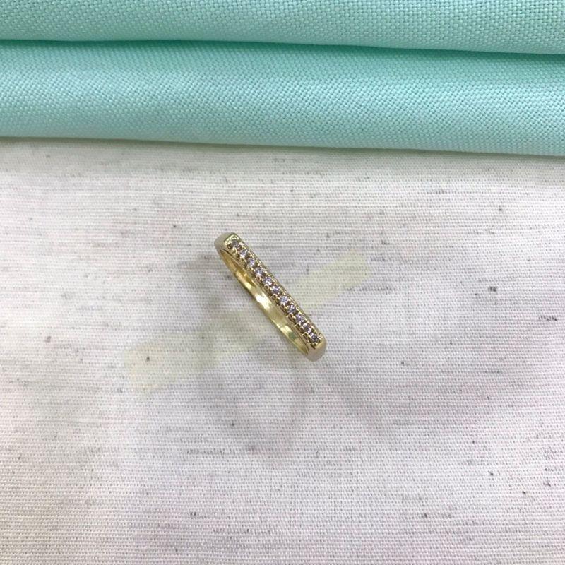 ANEL ZIRCÔNIA QUADRADO BANHADO A OURO