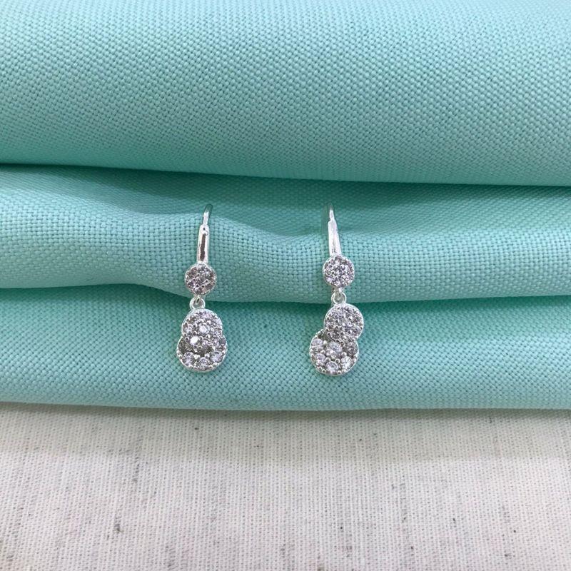 ARGOLINHA DUPLA ZIRCÔNIA BANHADO A PRATA