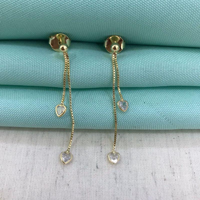 BRINCO LONGO PONTO DE LUZ BANHADO A OURO