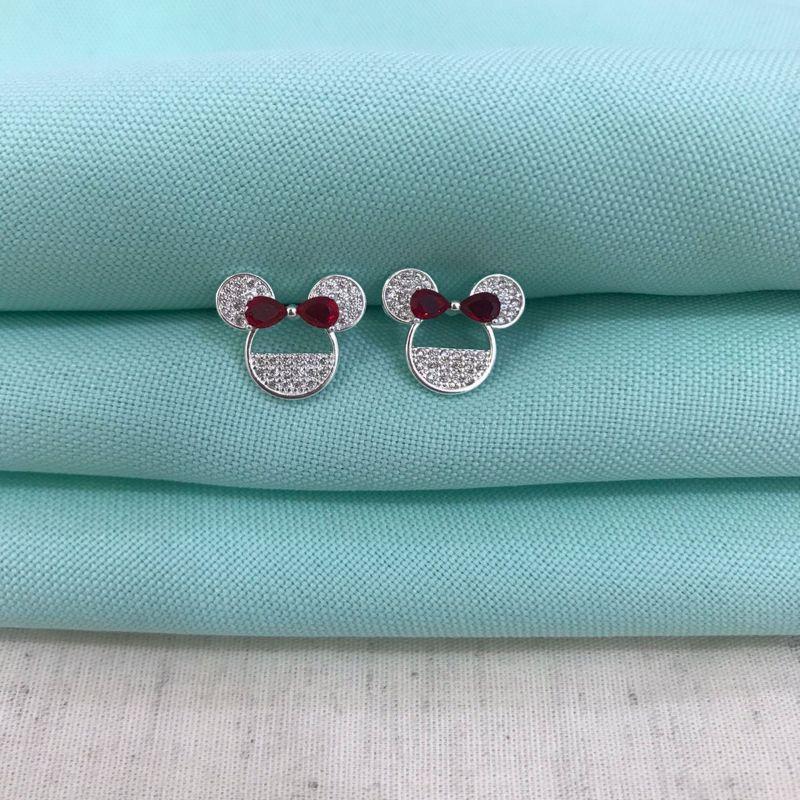 BRINCO MINNIE LAÇO ZIRCÔNIA BANHADO A PRATA