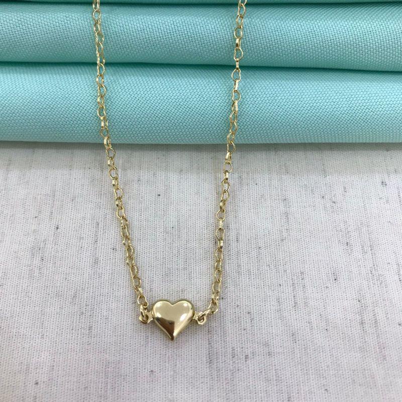 CHOKER ELOS E CORAÇÃO BANHADO A OURO