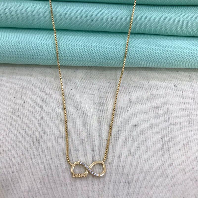 COLAR INFINITO AMOR BANHADO A OURO