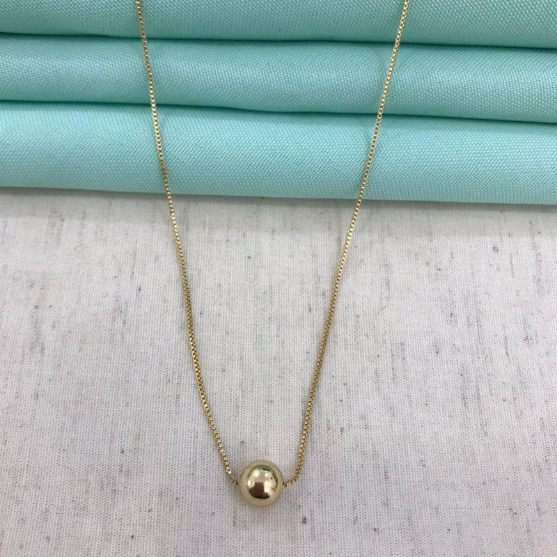 COLAR ESFERA BANHADO A OURO