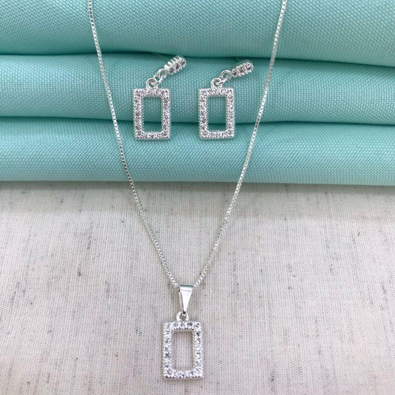 CONJUNTO BRILHO SECRETO BANHADO A PRATA