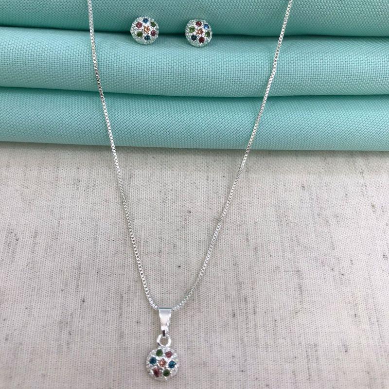 CONJUNTO GLOW POINT COLOR BANHADO A PRATA