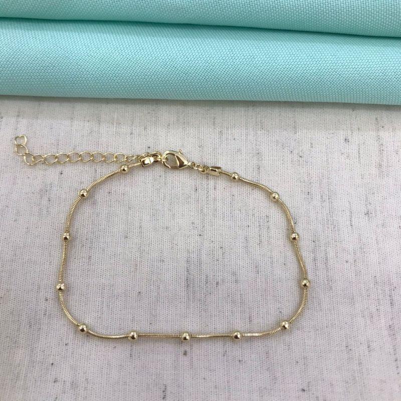 PULSEIRA ESFERA BANHADO A OURO