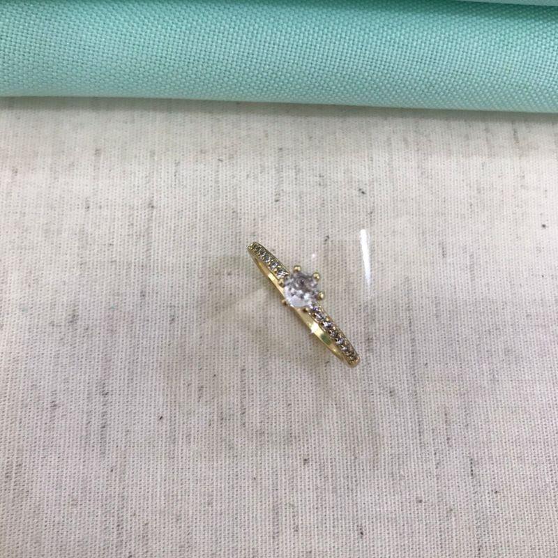 SOLITÁRIO ZIRCÔNIA BANHADO A OURO