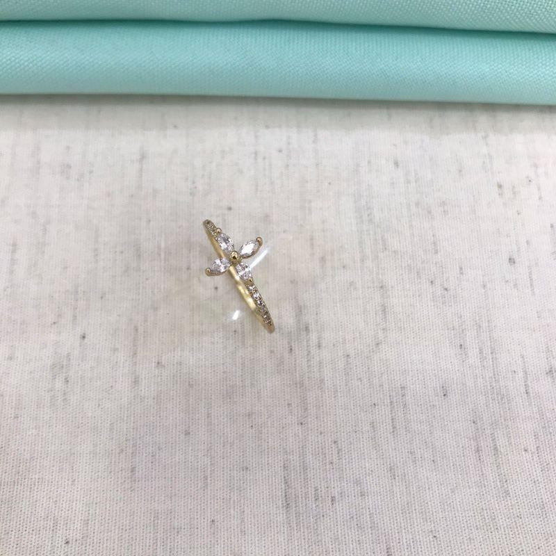 ANEL SPRING ZIRCÔNIA BANHADO A OURO