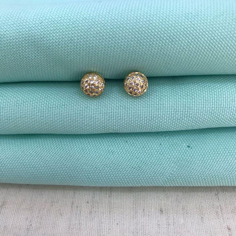 BOLINHA CRAVEJADA EM ZIRCÔNIA BANHADO A OURO