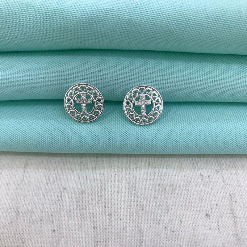 BRINCO REDONDO FÉ BANHADO A PRATA