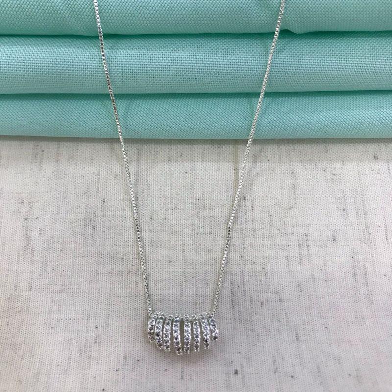 COLAR JEWELRY ZIRCÔNIA BANHADO A PRATA