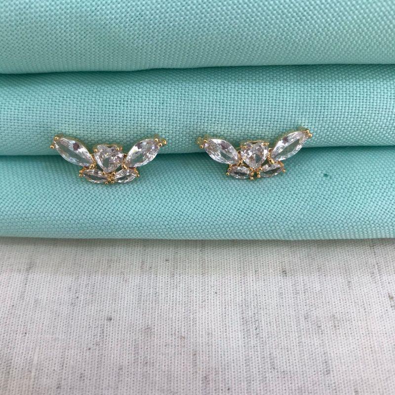 EARCUFF PROVENCE ZIRCÔNIA BANHADO A OURO