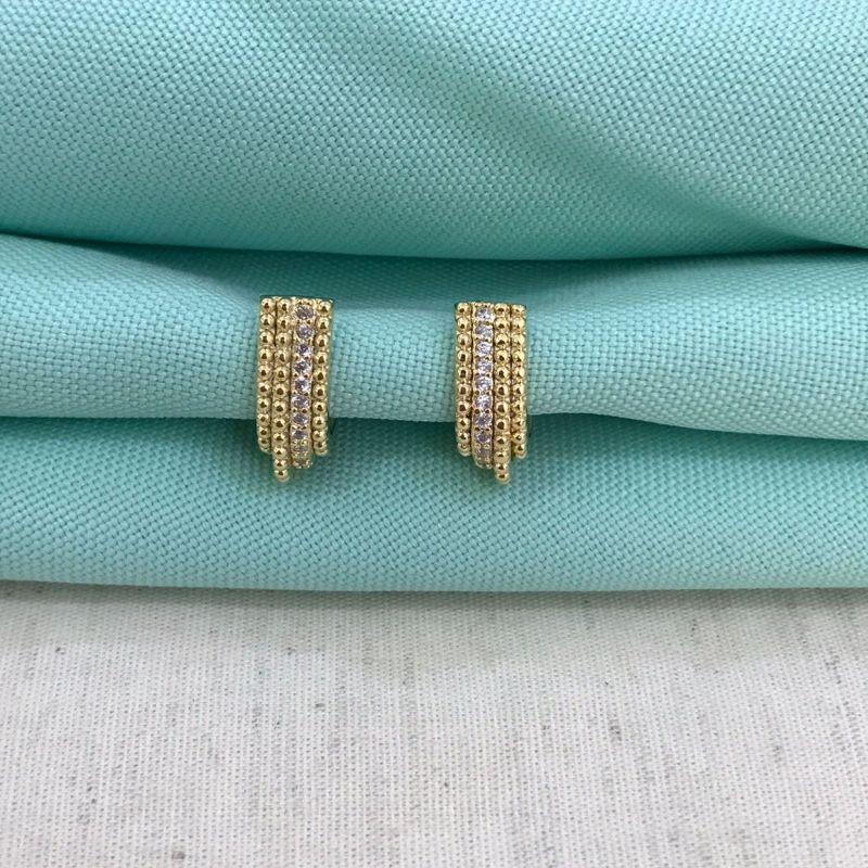EARHOOK ZIRCÔNIA BANHADO A OURO