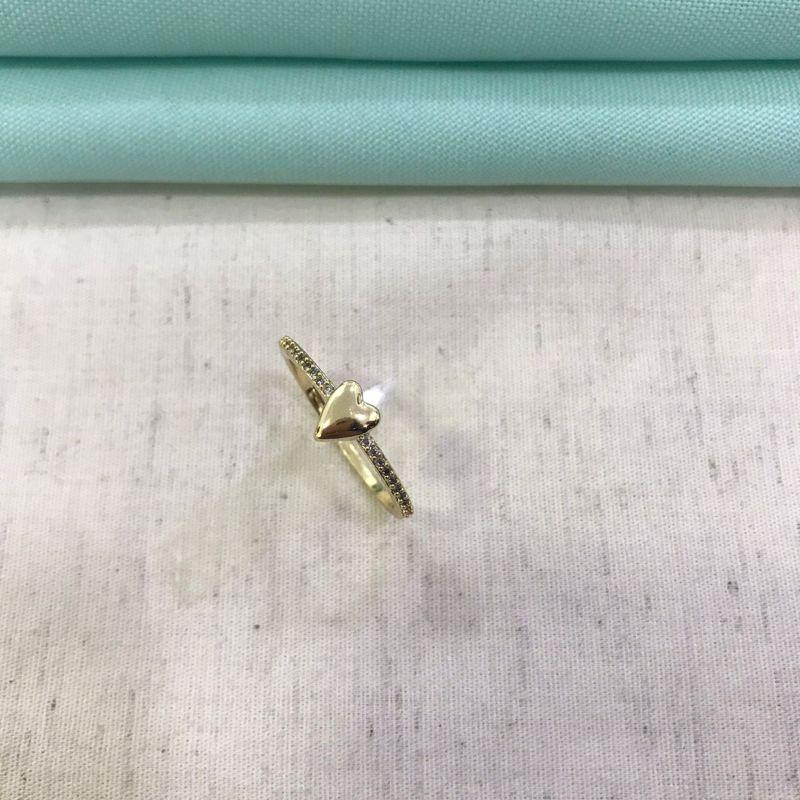 ANEL CORAÇÃO ZIRCÔNIA BANHADO A OURO