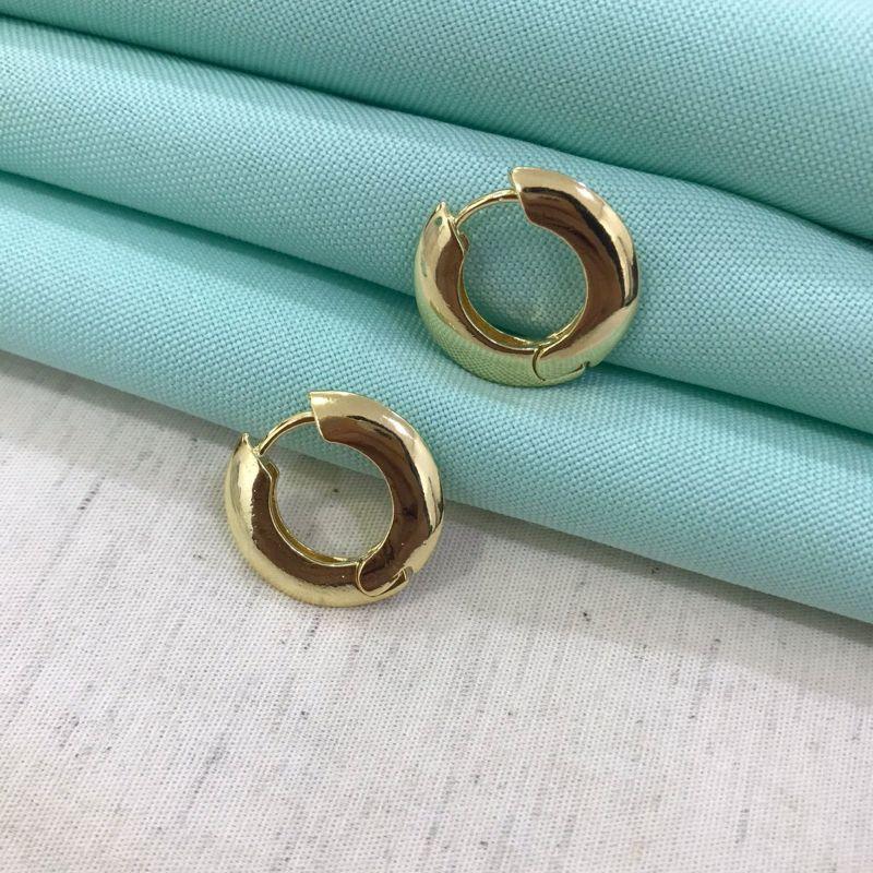 ARGOLA OVAL LINEA TAM G BANHADO A OURO