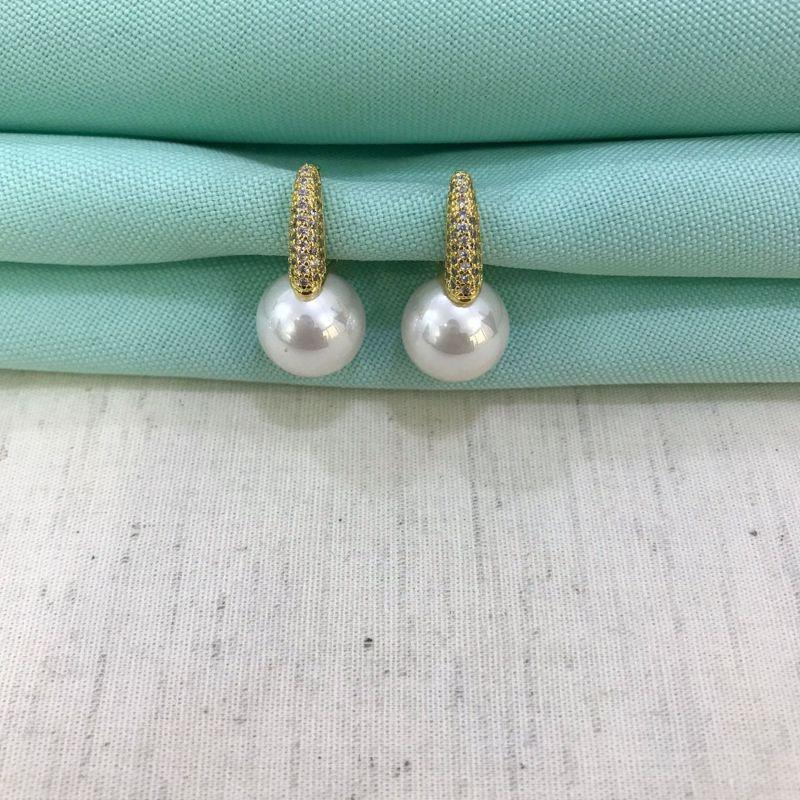 ARGOLA PÉROLA ZIRCÔNIA BANHADO A OURO