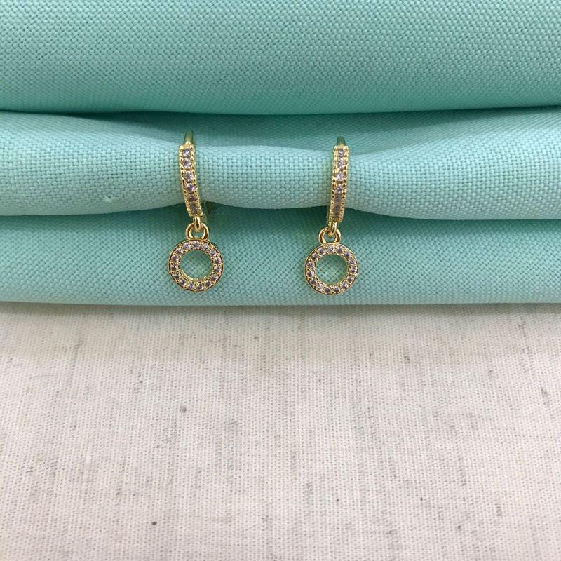 ARGOLA PING ZIRCÔNIA BANHADO A OURO