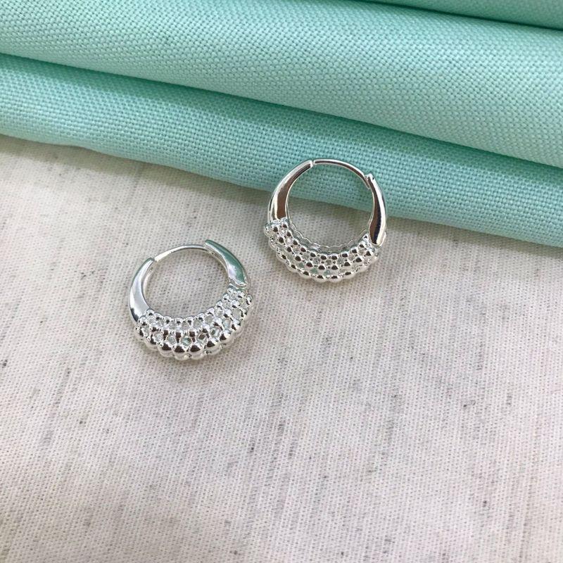 ARGOLA SPHERE TAM M BANHADO A PRATA