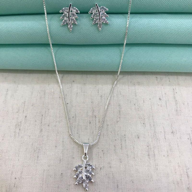 CONJUNTO CHUVA DE LUZ BANHADO A PRATA