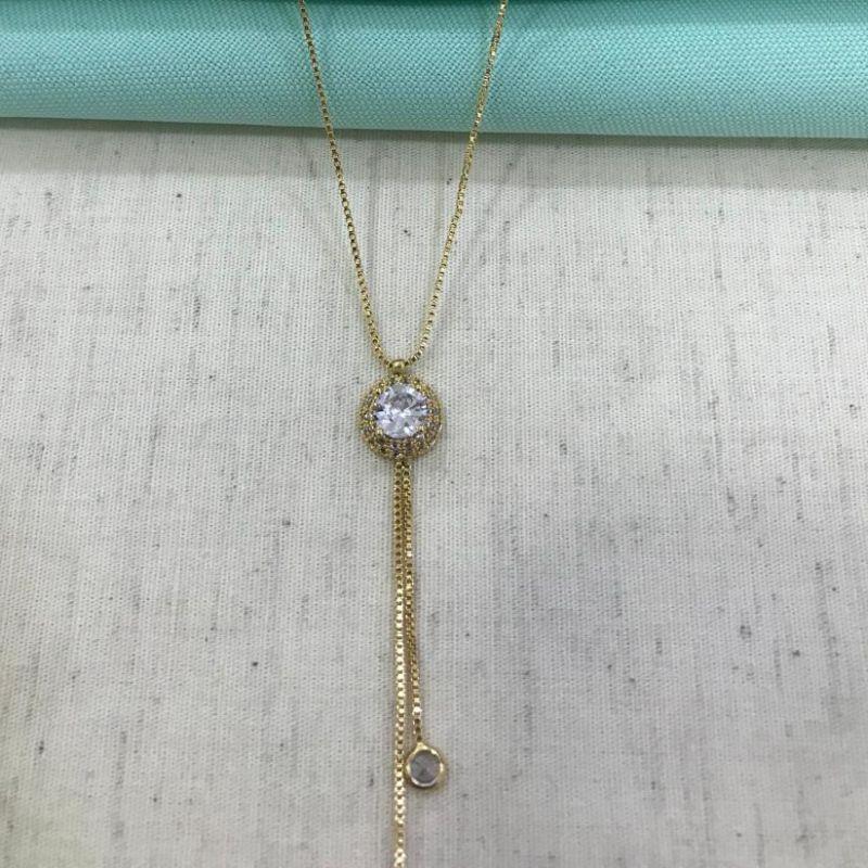 GRAVATINHA ZIRCÔNIA JEWELRY BANHADA A OURO