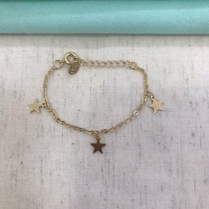 PULSEIRA ESTRELAS INFANTIL BANHADO A OURO