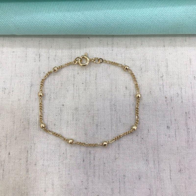 PULSEIRA MINI ESFERA INFANTIL BANHADO A OURO