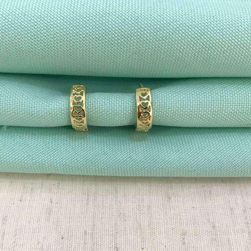 ARGOLINHA CORAÇÃO BANHADO A OURO