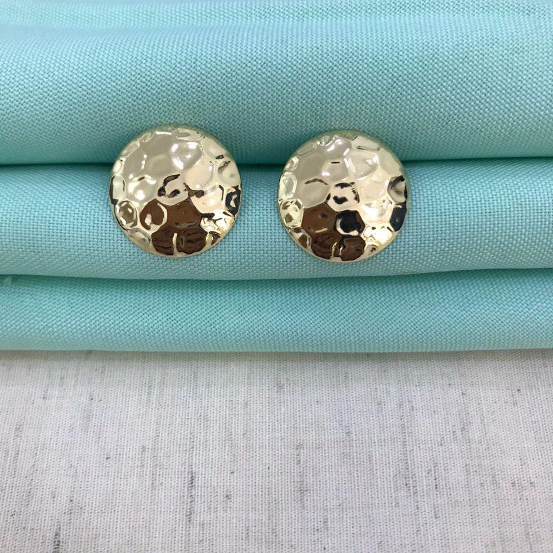 BRINCO BOTÃO ORGÂNICO BANHADO A OURO