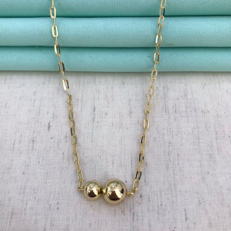 COLAR CARTIER ESFERA BANHADO A OURO