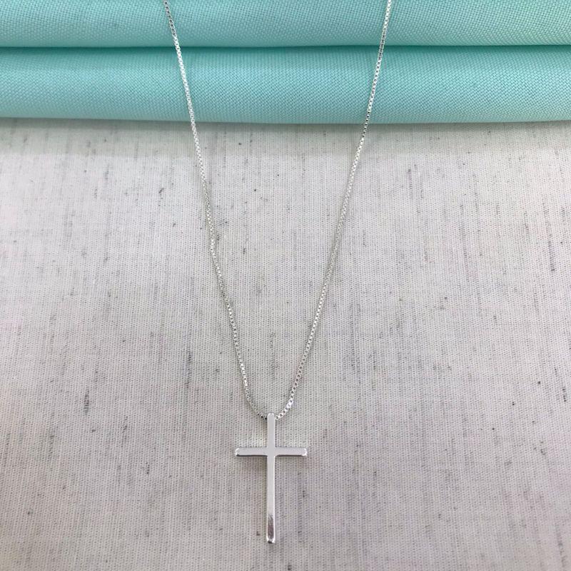 CORRENTE CRUZ MASC. BANHADO A PRATA