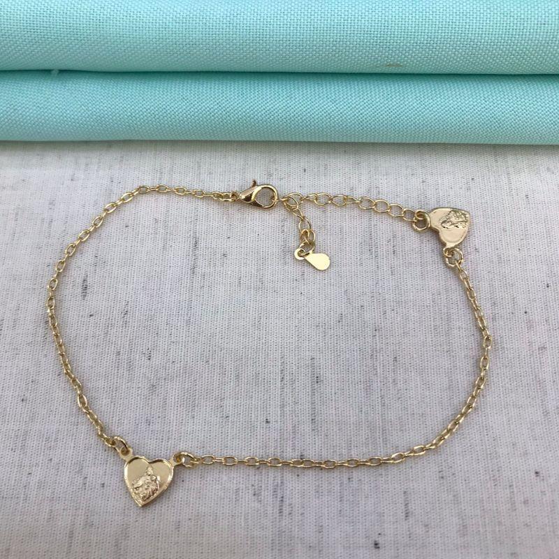 PULSEIRA CORAÇÃO BANHADO A OURO