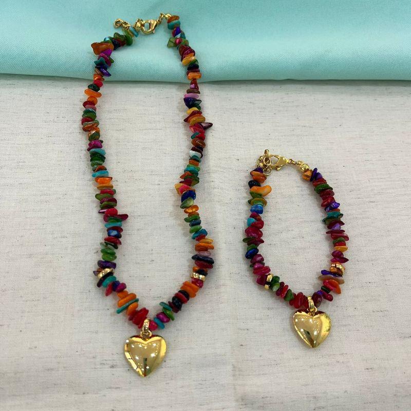 COLAR CASCALHO SUMMER BANHADO A OURO