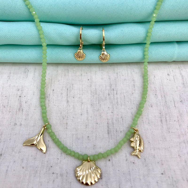 ARGOLA CONCHA BANHADO A OURO