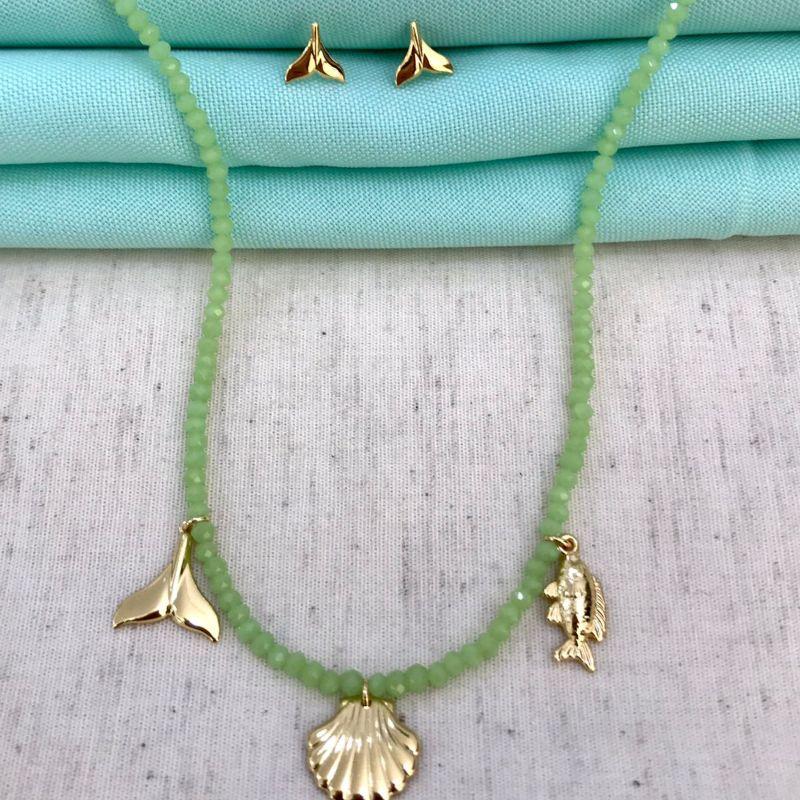 BRINCO RABO DE SEREIA P BANHADO A OURO