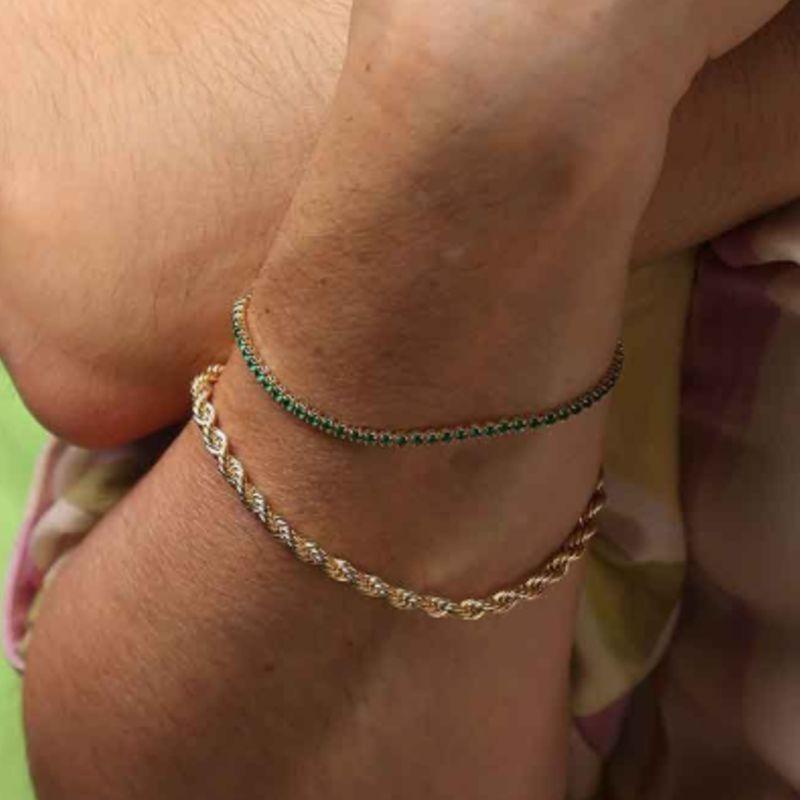 PULSEIRA RIVIERA VERDE CHRISTIMAS BANHADO A OURO