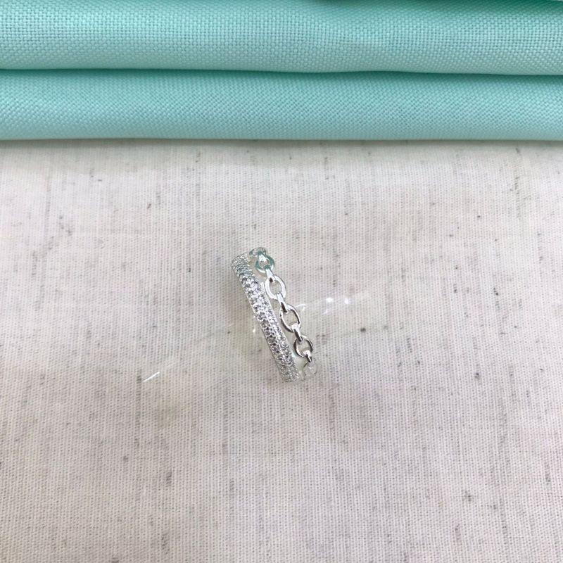 ANEL DUPLO ZIRCÔNIA  ELOS BANHADO PRATA