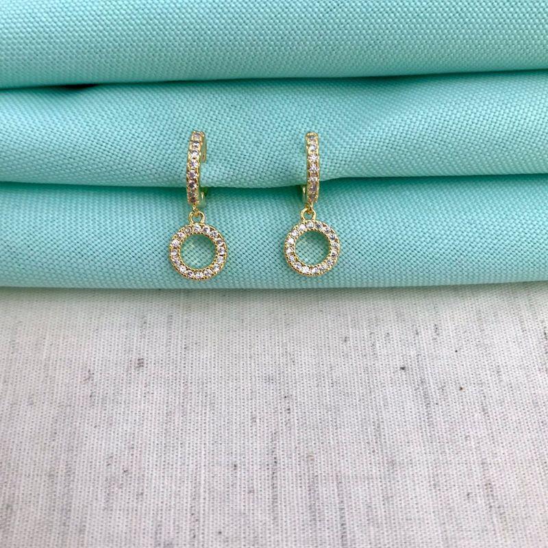 ARGOLA ZIRCÔNIA BANHADO A OURO