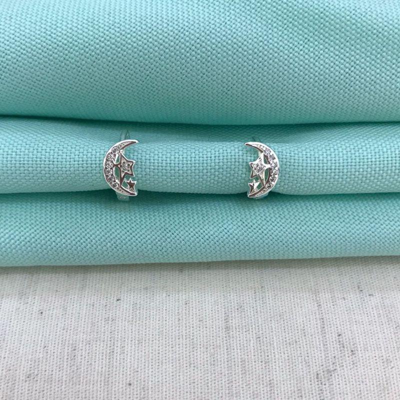 ARGOLINHA INF ESTRELA E LUA BANHADO A PRATA