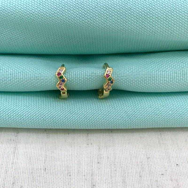 ARGOLINHA INF ZIG ZAG COLOR BANHADO A OURO